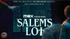 Salem’s Lot 2024 movie poster featuring the main cast and a dark, eerie background.