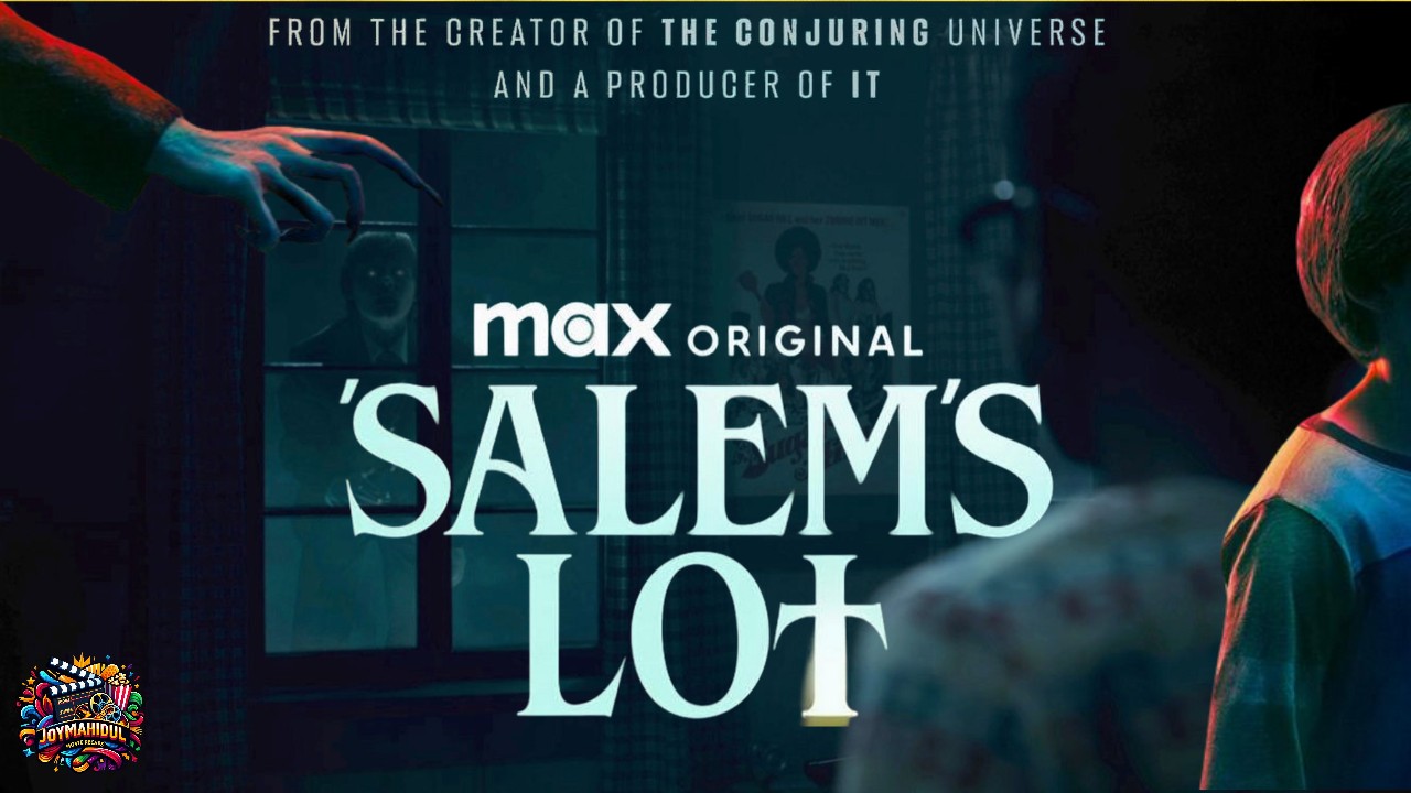 Salem’s Lot 2024 movie poster featuring the main cast and a dark, eerie background.