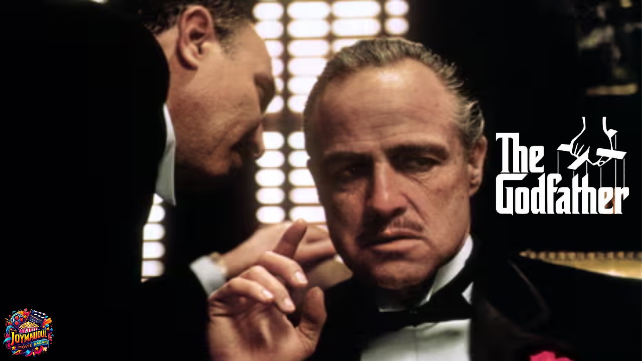 "Marlon Brando as Don Vito Corleone sitting in his office with shadows." "Michael Corleone transformation scene, Al Pacino in The Godfather." "Iconic horse head scene from The Godfather showcasing mafia power."