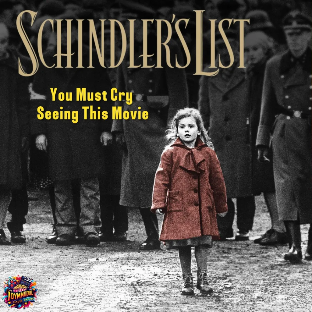 Schindler’s List movie poster showcasing Oskar Schindler’s transformation and its themes of hope and resilience during the Holocaust.