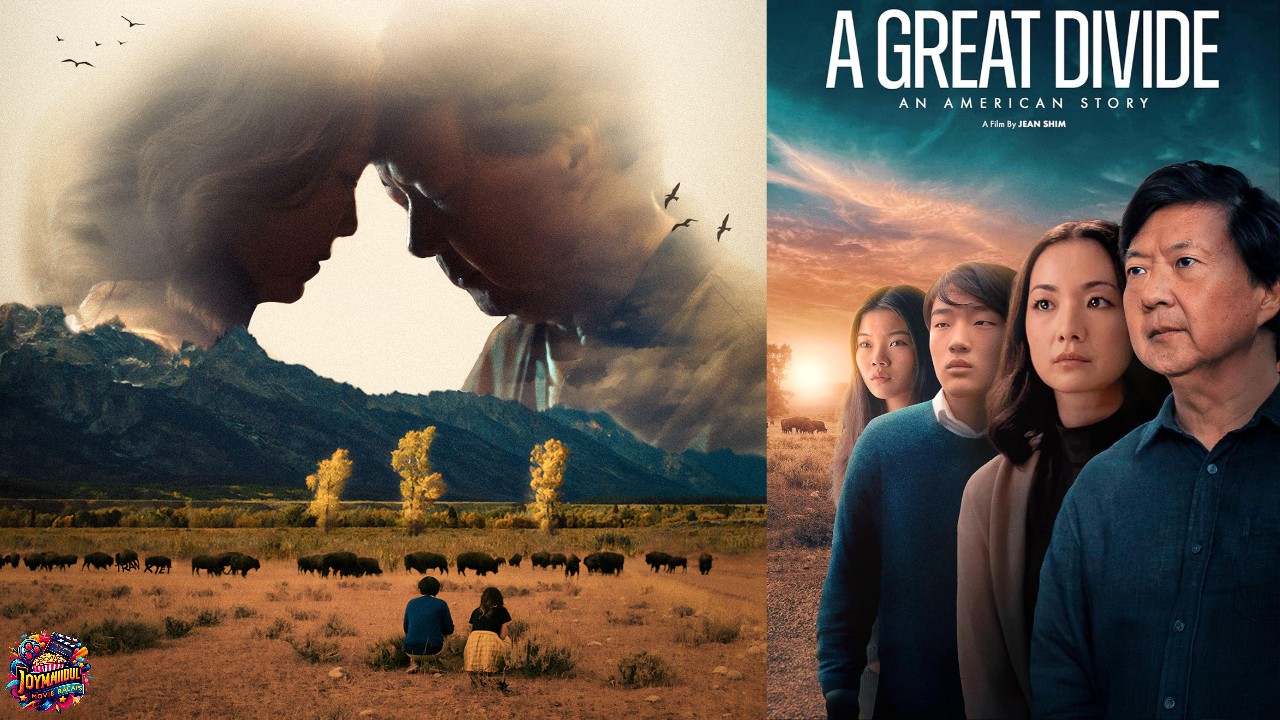 Poster of A Great Divide featuring a Korean American family navigating racism and xenophobia in rural Wyoming.